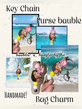 Handmade beaded keychain/bag charm/ purse bangle